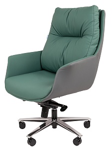 Офисное кресло CHAIRMAN 523 М, экокожа, зеленый/серый